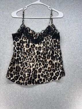 BP Womens Top Size XS Cheeta Top Adjustable Straps Lace V-Neck Flowy Polyester